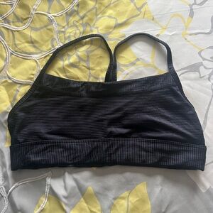 Alala Black Ribbed Sports Bra